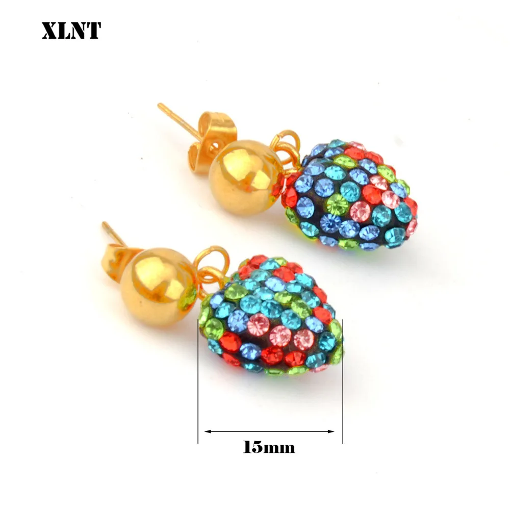 XLNT модные золотые Цвет в форме сердца геометрической формы висячие серьги виде