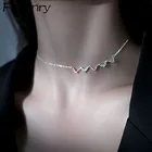 Женское Ожерелье Foxanry, колье с подвеской в виде штампа, украшение для вечеринки, Ювелирное Украшение невесты, 925