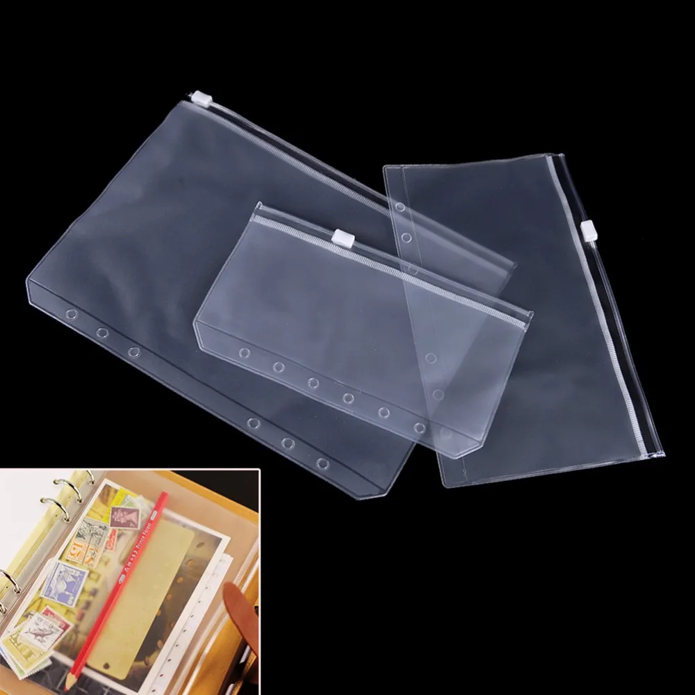 

Travel Accessories A5/A6/A7 Transparent Traveler Notebook Diary Planner Zipper Bag Filing Products