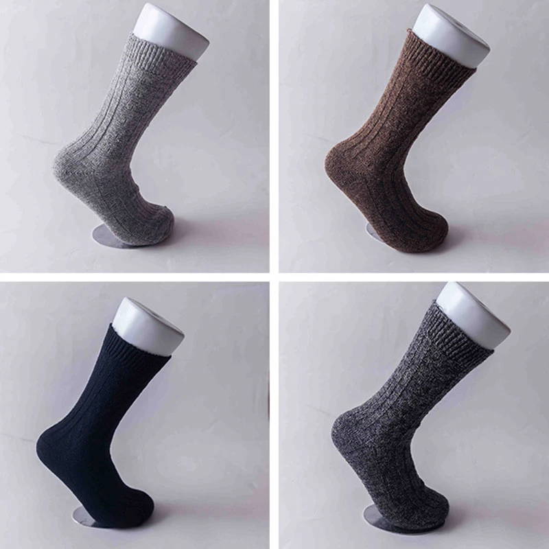 1 пара Для мужчин толстый шерстяной носки без пятки в стиле ретро Национальный
