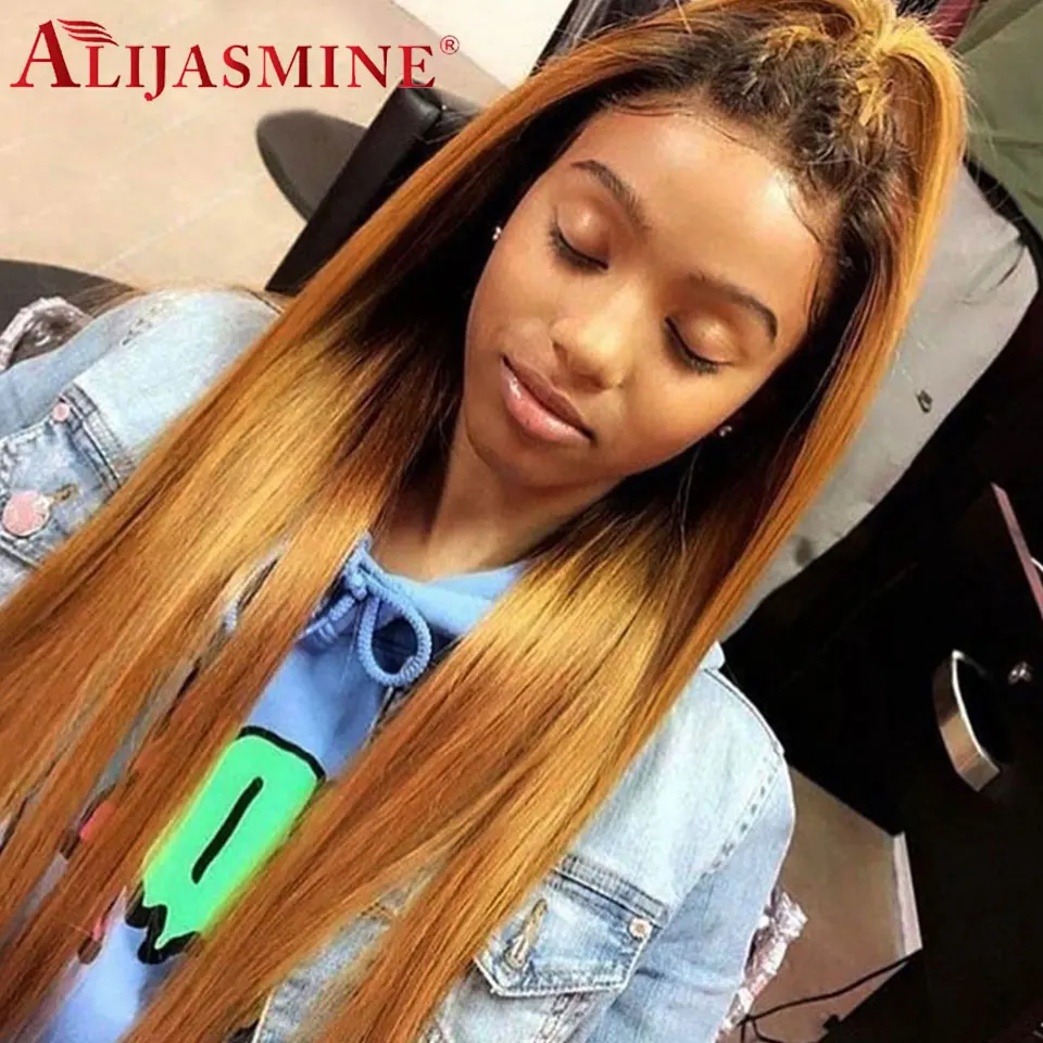 Прямые Омбре # 1B 27 человеческие волосы парики 360 кружевные передние al парик