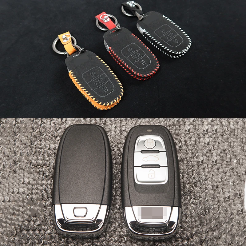 

Turn Fur Car Key Case Remote Smart Key Case Key Fob Holder Cover Trim For Audi Q5 SQ5 A4 S4 A5 S5 B8 8K B8.5 A6 S6 C7 A7 S7