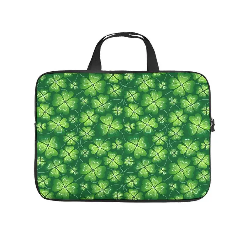 

Сумка для ноутбука 17 дюймов, неопреновый чехол для планшета с зелеными листьями растений, индивидуальный прибор на плечо, портативный компь...