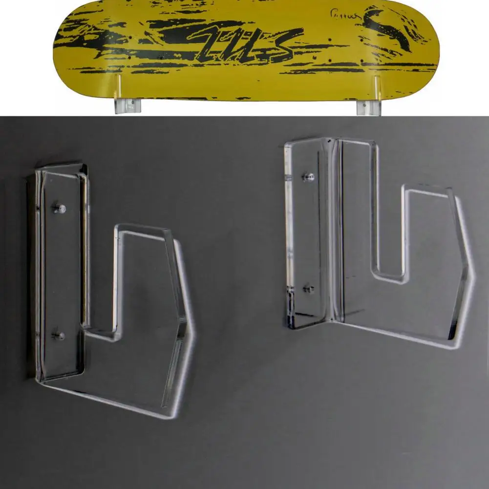 Clear Acrylic Skateboard Wall Mount Rack Display Stand Longboard Deck Skate Stand Skateboards Skateboard Wall Holder
