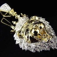 milangirl necklaces pendants mens full iced out rhinestone lion tag pendant cuban chain hip hop necklaces pendants