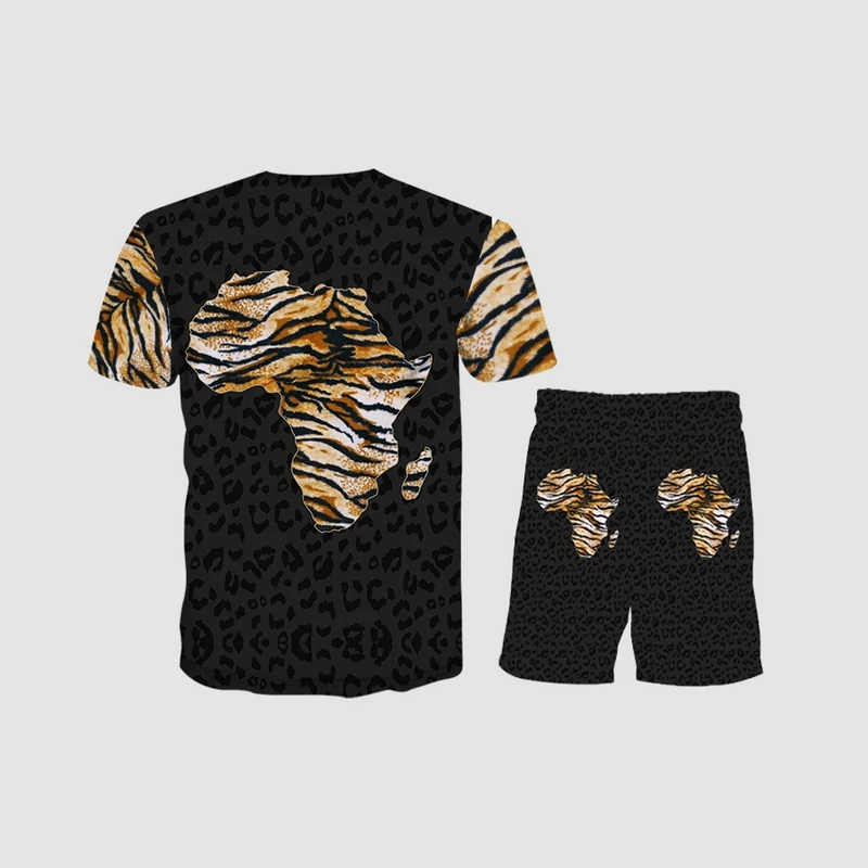 

Men's T-shirt Two-piece Suit Summer Casual New Men's Short-sleeved + Pants Harajuku Men's Clothes Men's Loose 6xl