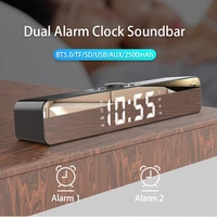 led tv soundbar wireless bluetooth speaker alarm clock aux usb wired sound bar home theater surround for pc tv computer speakers