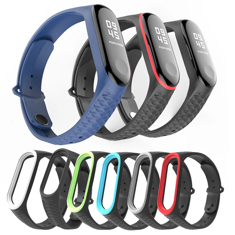 Спортивный Браслет mi Band 4 ремешок на запястье для Xiaomi band силиконовый сменный