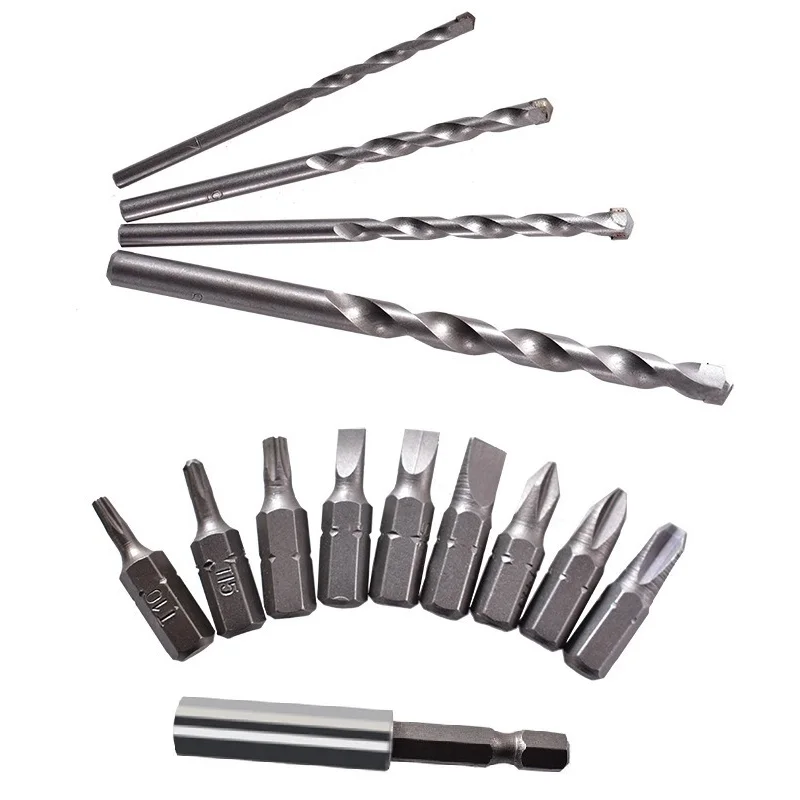 

31Pcs Boxed Titanium Coated Drill Bit Saw Cutting Set 1/4 Inch Hex Shank Rod Screwdriver Bits for Woodworking Electric Drill