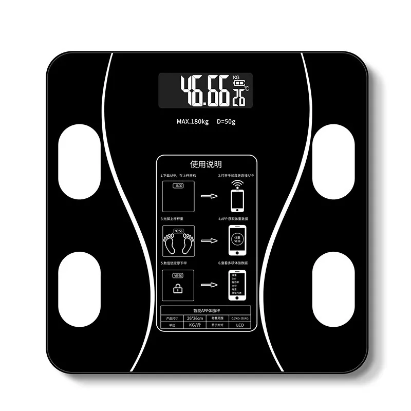 

TEPLTE Home Body Fat Scale Smart Wireless Digital Bathroom Weight Scale Body Composition Analyzer With Smartphone App Bluetooth