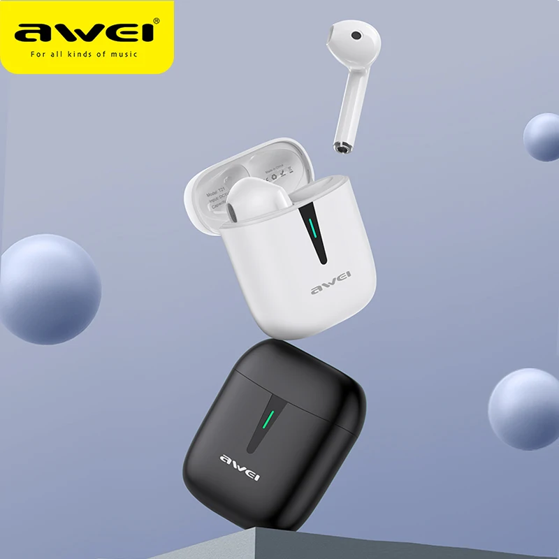 

AWEI T21 Sport Wireless Earphone Bluetooth-compatible Type-c Gaming Earbuds With Microphone Handsfree For iPhone