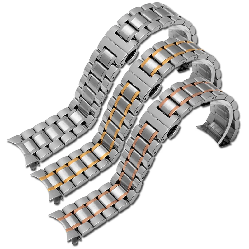 Ремешок из нержавеющей стали для часов браслет серебристого и черного цвета AR5919