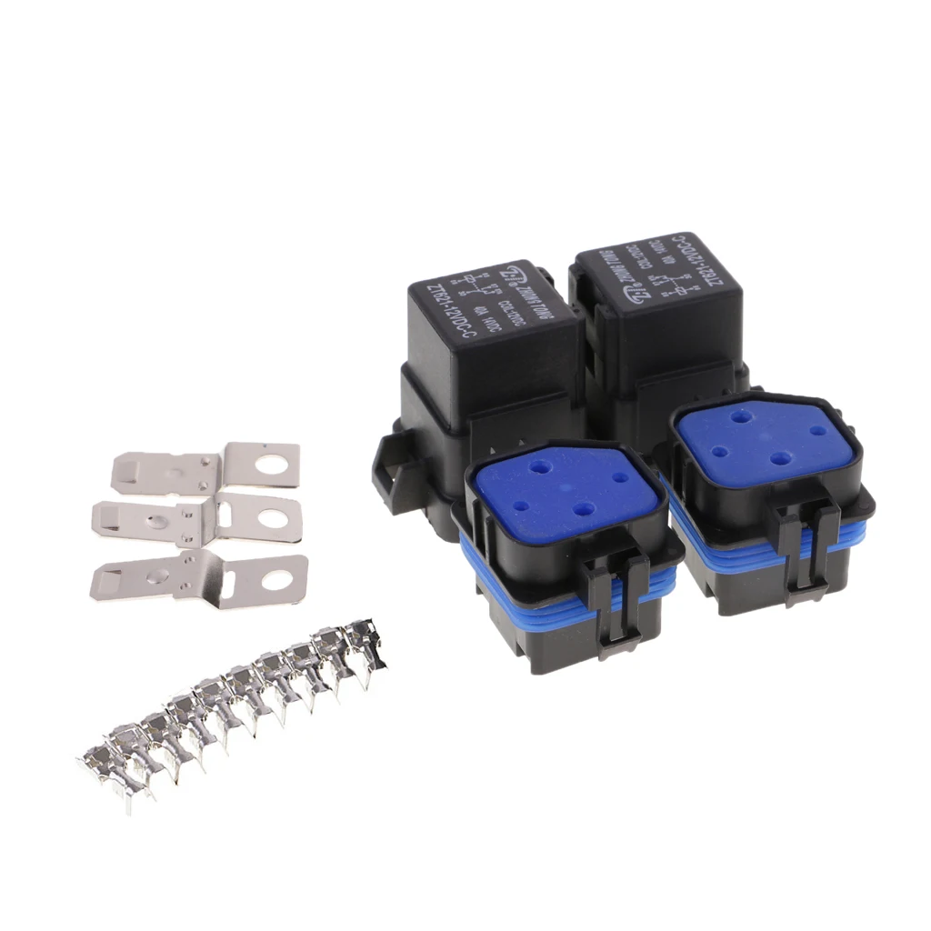 2 набора 12V 40A 5Pin реле и держатель Гнездо интегрированы с терминалы | Автомобили