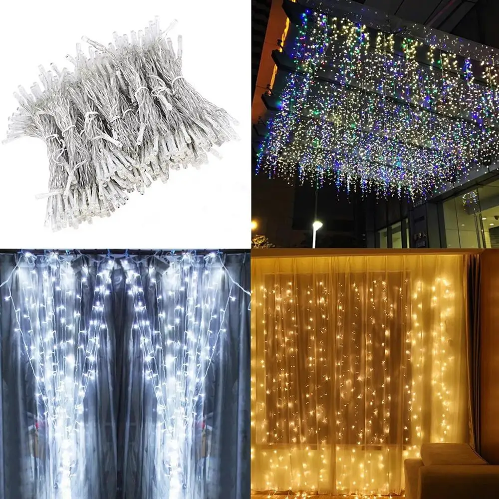 2x3 240 leds icicle led curtain fairy string light Christmas strings for Wedding home window party decoration | Освещение