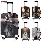 FORUDESIGNS, эластичные Чехлы для багажа с принтом кота и тигра, Защитные чехлы для путешествий, чехлы для чемоданов, аксессуары, органайзеры