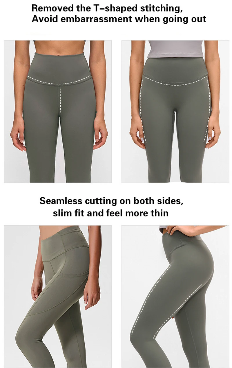 Leggins Mujer Black Soft Naked-feel Workout Leggings Women Gym Clothing Yoga Pants Tights Squatproof High Waist Fitness Sport