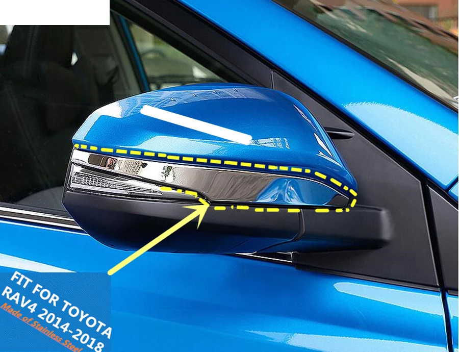 Нержавеющая сталь Боковая дверь Зеркала заднего вида полоса накладка комплект 2