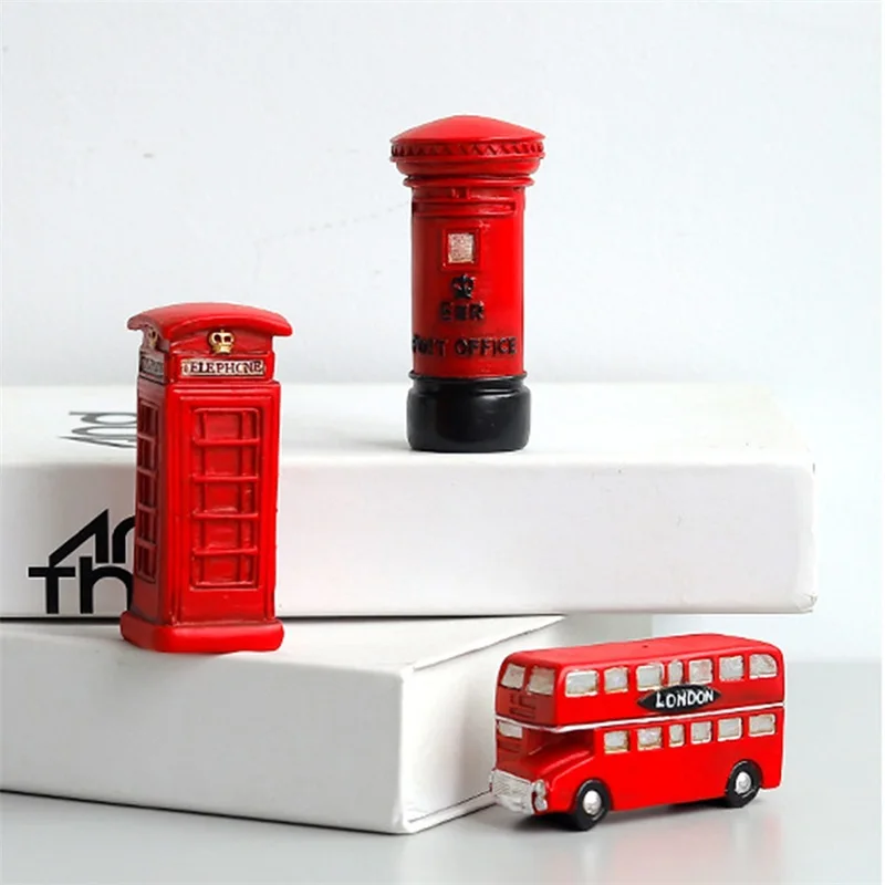 Креативные красные украшения для телефонной будки миниатюрный почтовый ящик в
