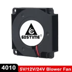 Вентилятор Gdstime для 3D-принтера, 1 шт., 4 см, 40 мм, 5 В, 12 В, 24 В, 40x40x10 мм, 4010, охлаждающий вентилятор DC Turbo, Радиальные Вентиляторы