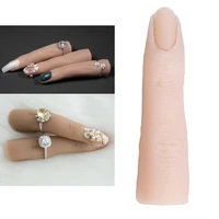 1pc nail art training practicing practice display false finger fake female hand finger silicone manicure supply for salon