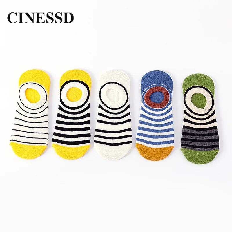 Носки для мужчин и женщин невысокие хлопковые с мультяшным рисунком осенние