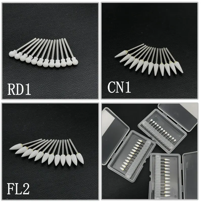 12 шт./упак. зубной Полировочный камень фарфоровая смола Φ Burs FG конусное пламя