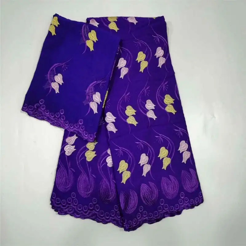 Мягкая искусственная 100% хлопчатобумажная африканская кружевная ткань высшего