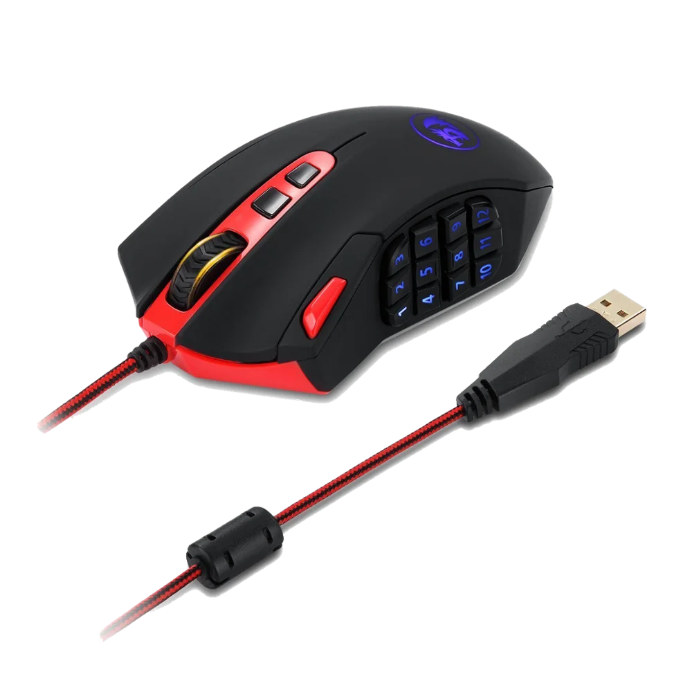 Redragon M901 нижних игровая мышь 12400 Точек на дюйм использует высокоточный Pixart 18