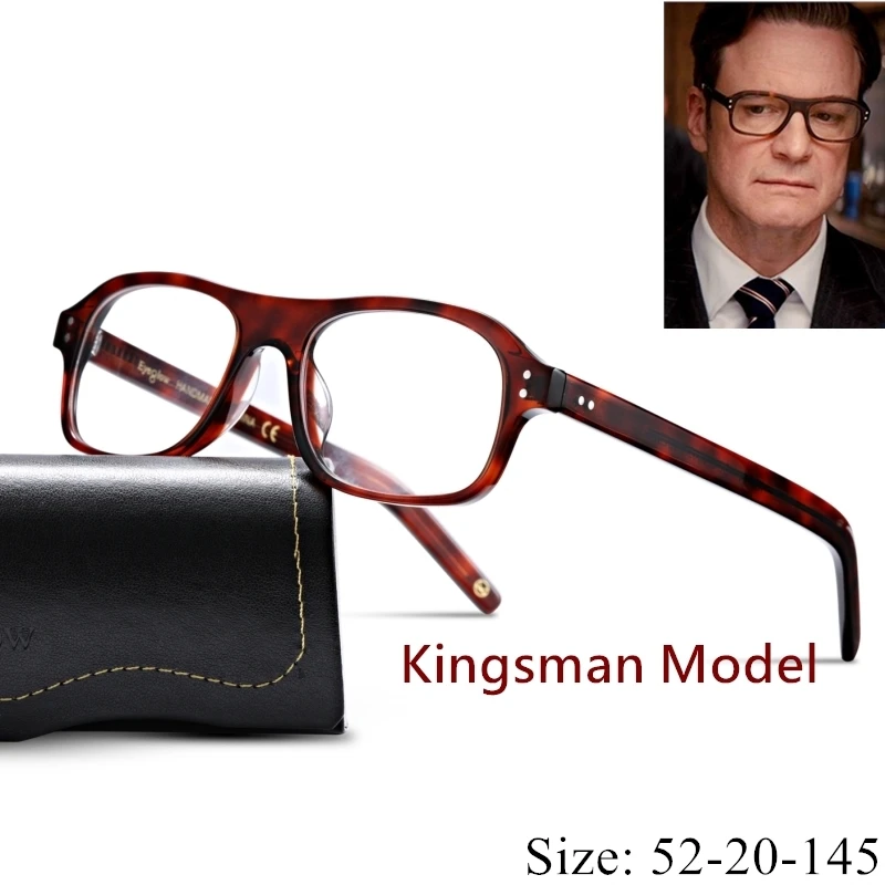 Винтажные качественные ацетатные очки, Классическая оправа, очки KMAN, kingsman в том же стиле, чехол, линзы по рецепту