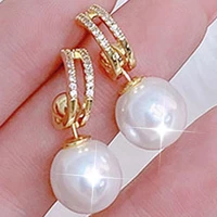 ydl trendy removable women earrings freshwater pearl earrings minimalist lady temperament exquisite luxury jewelry pendant
