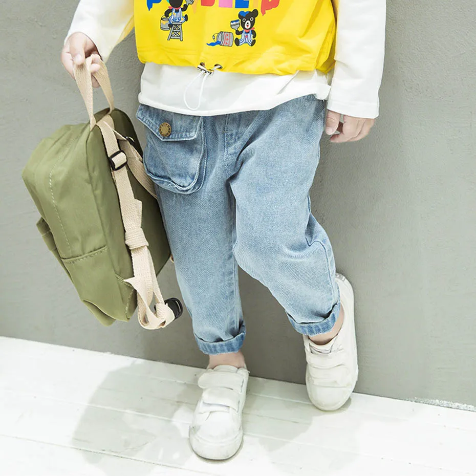 Джинсы с карманами для девочек детские джинсы повседневные стильные детей