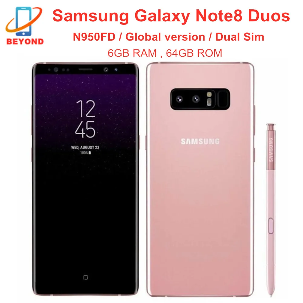 

Samsung Galaxy Note8 Note 8 Duos N950FD Dual SIM Global Version NFC Octa Core 6.3' 6GB RAM 64GB ROM Exynos 4G LTE Mobile Phone