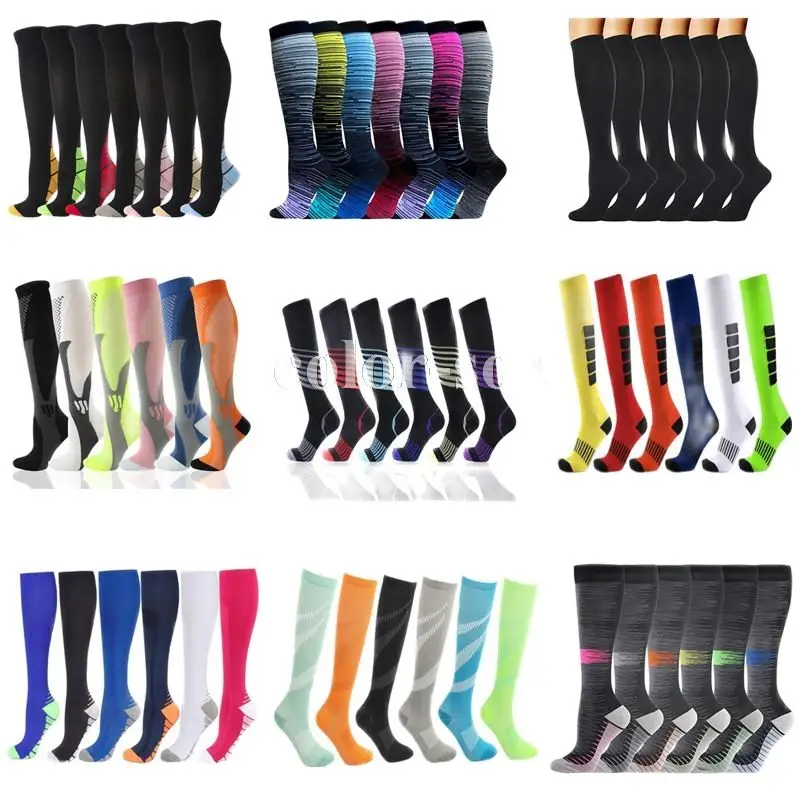 

Чулки компрессионные AM Для мужчин и женщин, для варикозного расширения вен, для спорта на открытом воздухе, градиентные, 4/5/6 пар