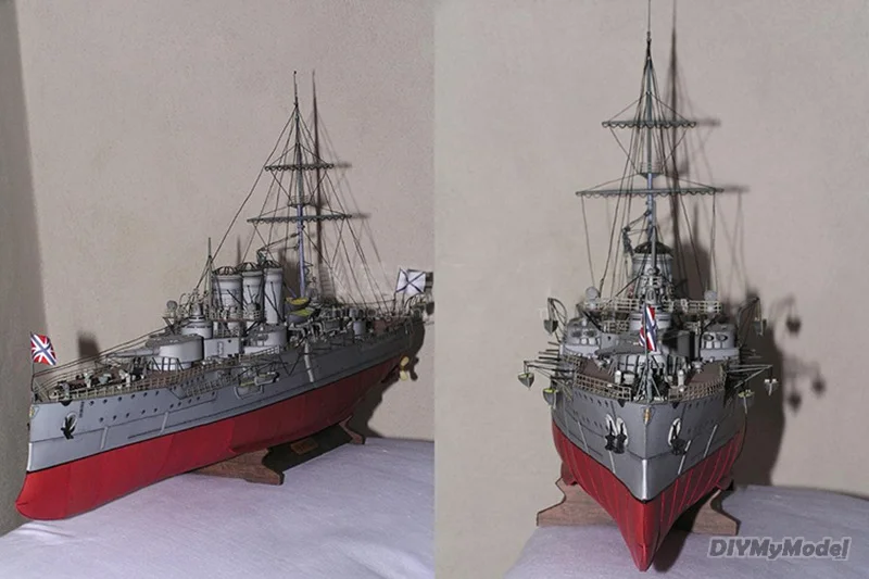 DIYMyModeI-modelo de papel blindado cruiser tsaorelik, bricolaje, artesanal, Kit de papel, hecho a mano juguete, rompecabezas, regalo, utillaje de pel&iacute;cula, 1: 200-3
