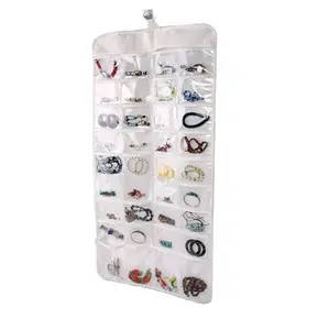 Двусторонний держатель для браслета, серег, кольца, ожерелья, 72 кармана, подвесной органайзер для ювелирных изделий