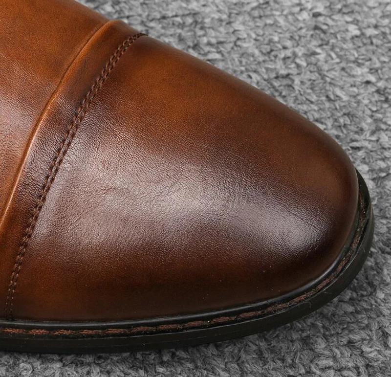 

2020 Fashion Men Chelsea boots Comfortable Shoes Leather Ankle boots 40~46 Size