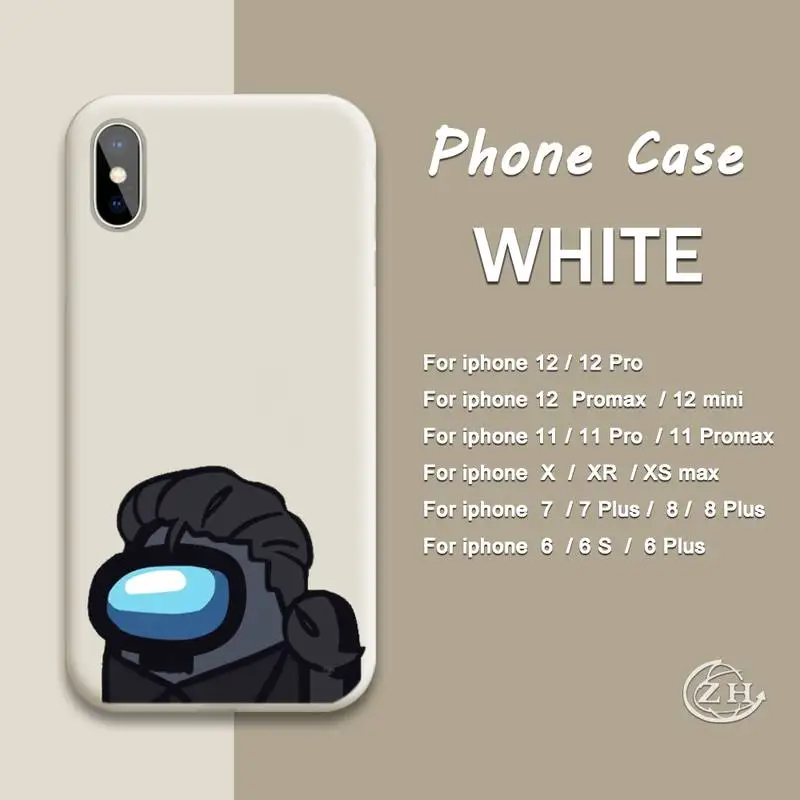 

TOP Games Among Us Phone Case White For Iphone 12 11 PRO MAX X XS XR 6S 7 8 PLUS SE Cases Cover