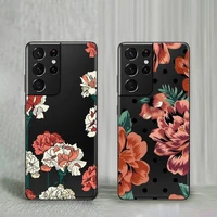 fashion flower phone case for samsung a32 a51 a52 a71 a72 a50 a12 a21s a s note 20 s21 10 plus fe ultra