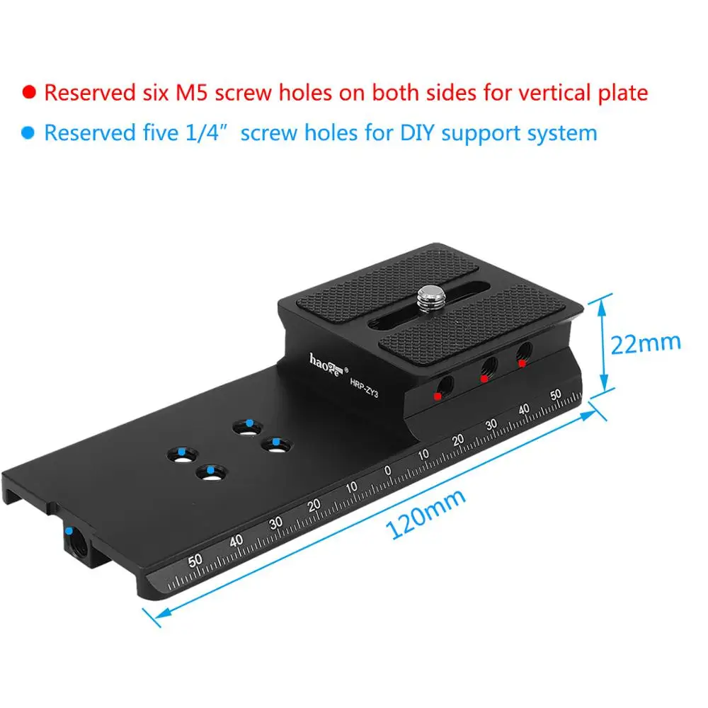 Haoge HRP ZY3 Камера высота стояк Quick Release Plate для Zhiyun Чжи Юн кран 3 лаборатории шарнирный