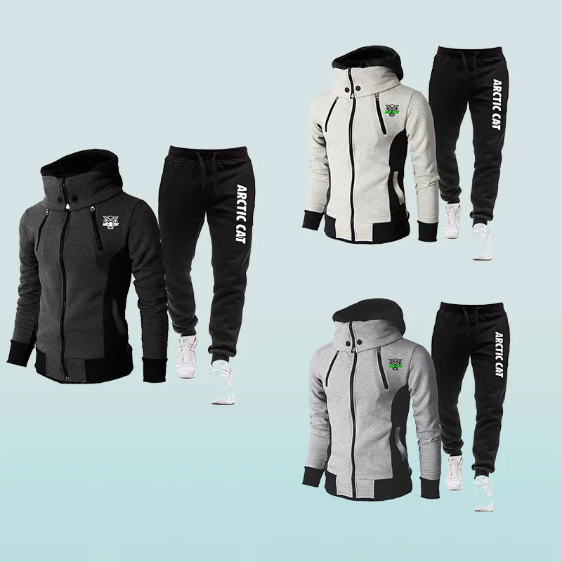 

Мужской свитер на молнии, однотонный Повседневный Спортивный костюм с длинными рукавами и принтом, зима 2021