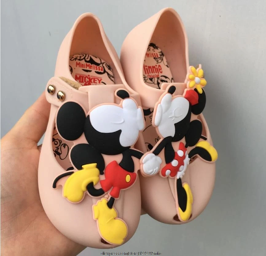 Новые оригинальные летние сандалии Melissa Mini для девочек детские желе с Микки и