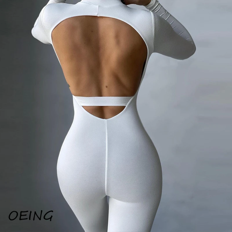 

2021 One Piece Yoga Jump Suits Long Sleeve Fitness Workout Gym Clothes Tights Sexy Women's Lounge Wear Set