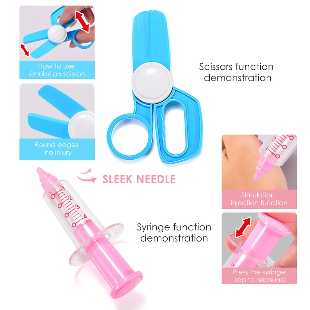 

Children's Simulation Family Doctor Toy Play House Nurse Doll Blood Pressure Play Toys For Children Boy Girl Nurse Pretend Toy