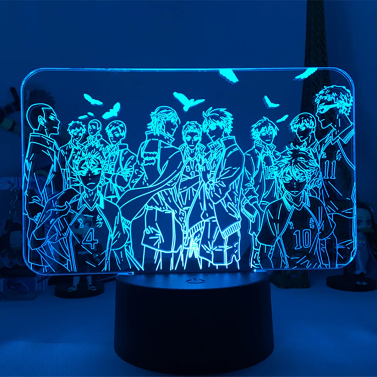 Haikyu Karasuno Group 3d лампа Haikyuu Team светодиодный ночсветильник для спальни Декор детей - Фото №1