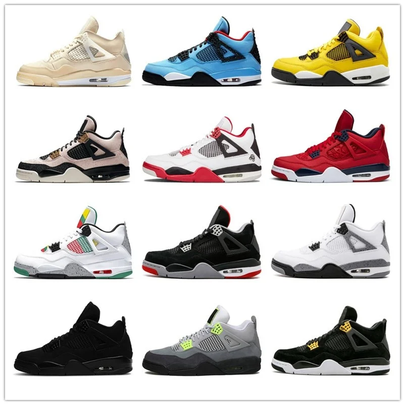 

Zapatillas с высоким качеством для мужчин, zapatilla deportiva de 4s real, с diseo de Thunder, blanco, красный,