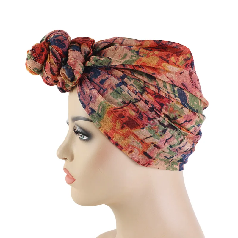 New women Big Flower turban Chemo Cancer Cap headwrap bandana cap Head Wrap Stretch Long Hair Scarf headscarf Turban Tie