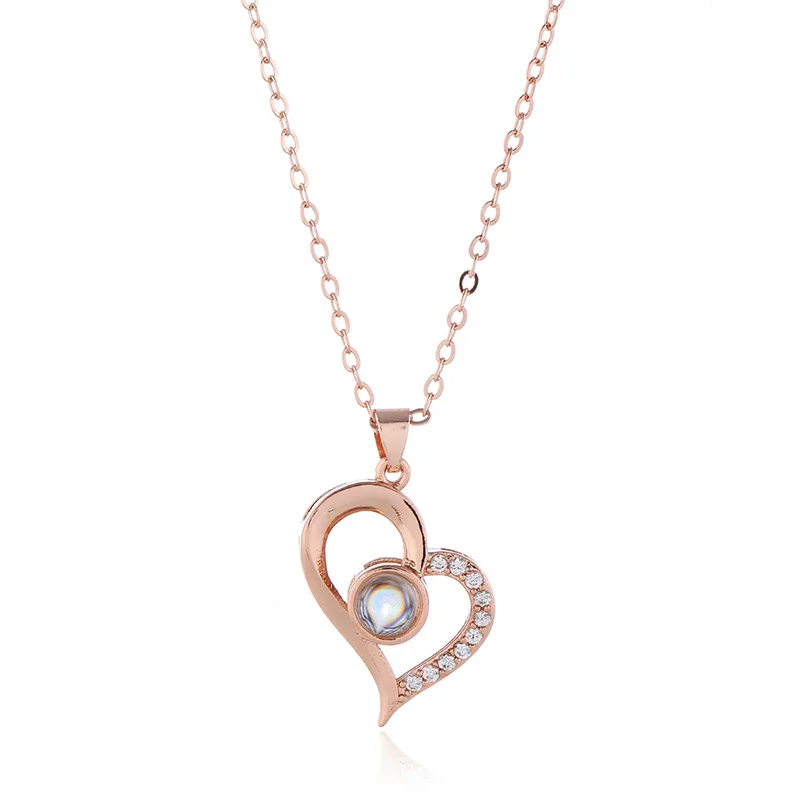 Fashion women's jewelry romantic love memory 100 languages I you Pendant Necklace Party Wedding Gift Wholesale | Украшения и