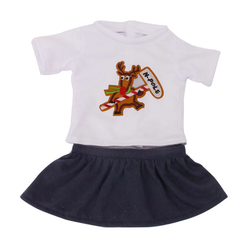 Одежда для кукол 18 дюймов белая Американская футболка новорожденных