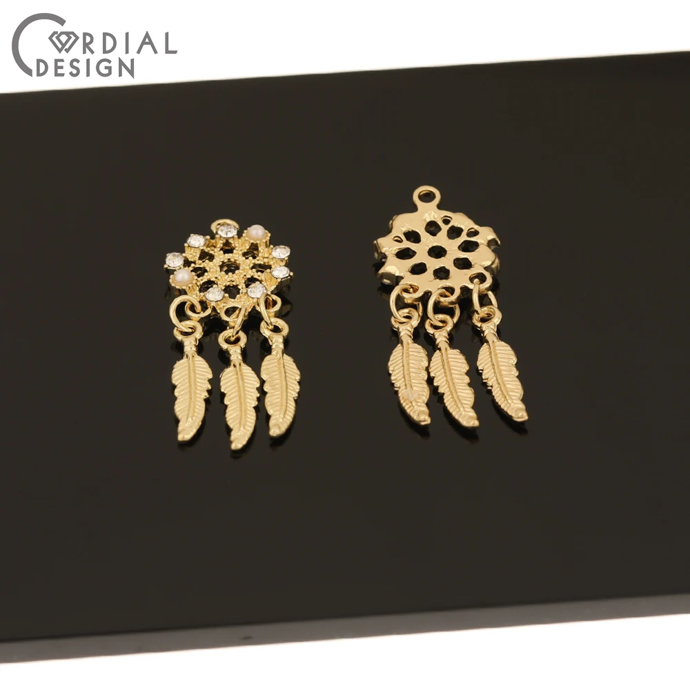 

Cordial Design 50Pcs 14*35MM Jewelry Accessories/Rhinestone Charms/DIY Making/Feather Shape/Hand Made/Pendant/Earring Findings