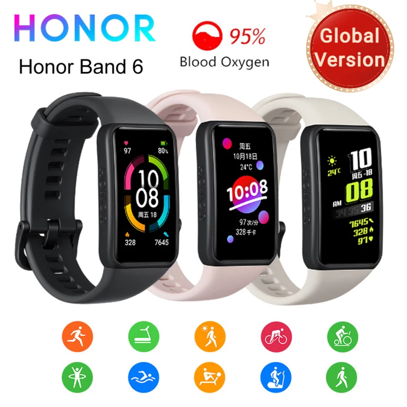 Оригинальный Honor Band 6 Смарт Браслет глобальная версия 1 47 &quotAMOLED сенсорный Экран